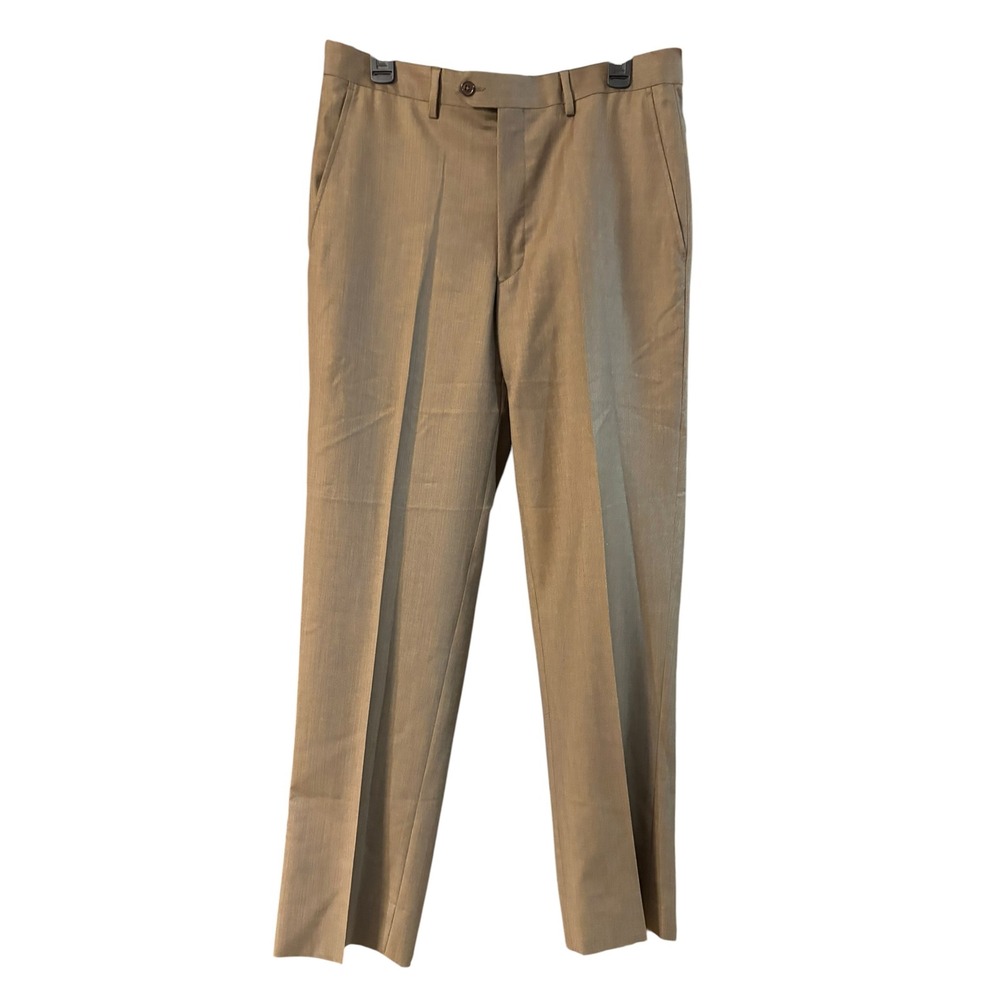 Santorelli Romeo Luxury Serge Tobacco Brown Dress Pants Mens 34 Made in Italy